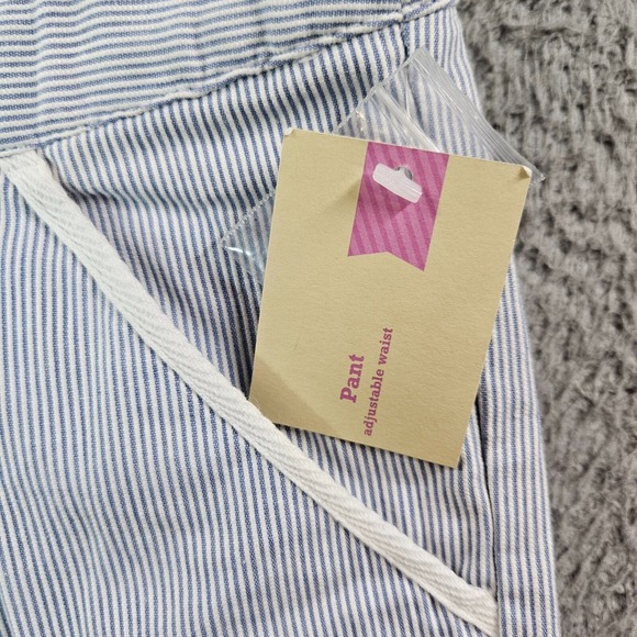 NWT Cherokee Pants Women Size 16 30x30 Adjustable Waist Blue White Striped - Picture 3 of 15